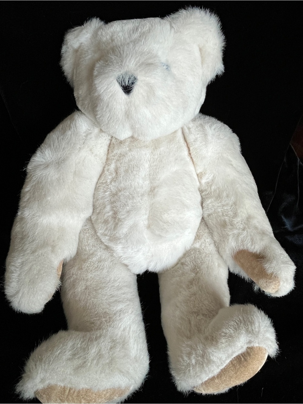 Vermont Teddy Bear Company 16 inch Jointed Plush Rare Cream Color USA